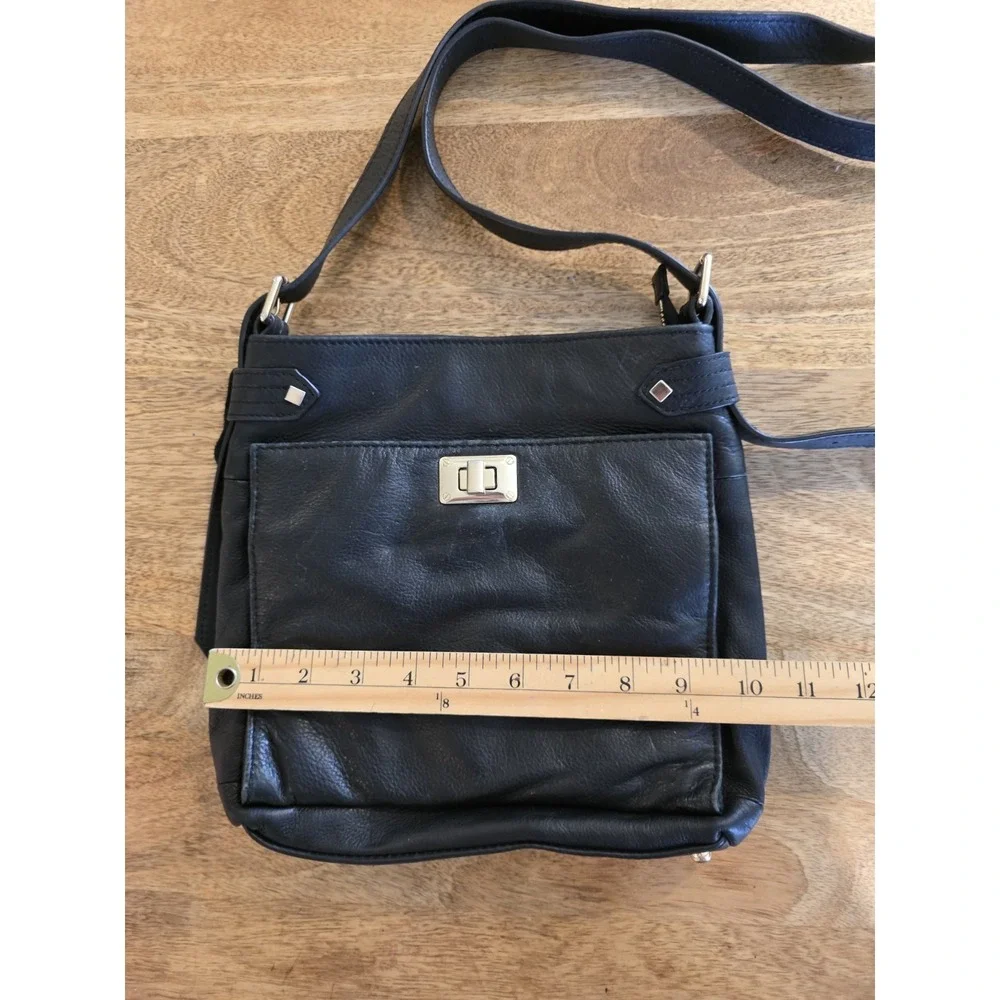 Rachel Roy Purse Genuine Leather Crossbody Black Shoulder Bag Medium